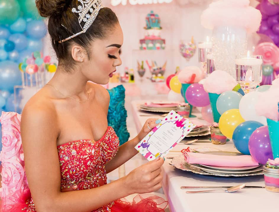 Quinceañera Themes - Birthday Girl At Candy Themed Party