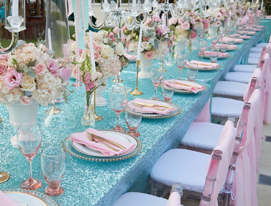 Quinceañera Themes - Under The Sea Themed Dinner Table