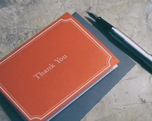 Red Thank You Card With Pen