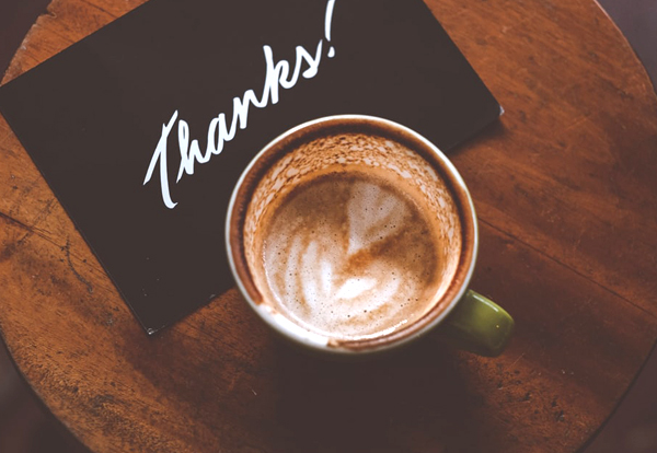 Wedding Registry - Thank You Card With Coffee